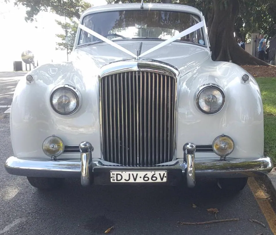 Front view of super stretch wedding car