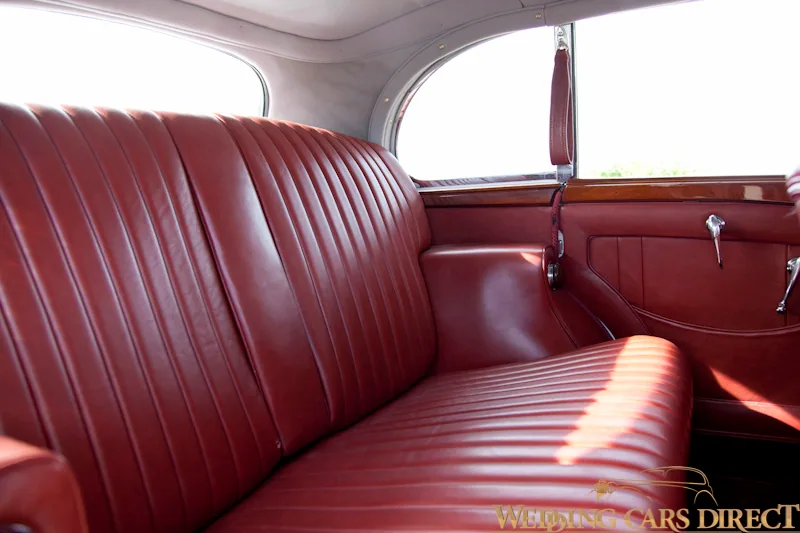 White Chrysler wedding car interior