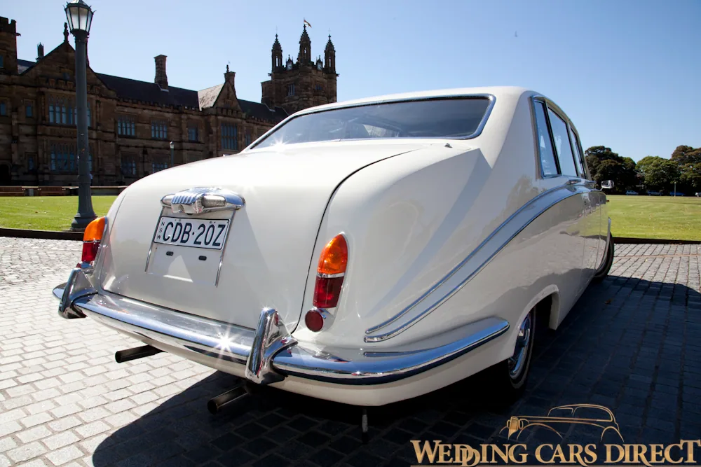 Rear detail of white Jaguar Lucy