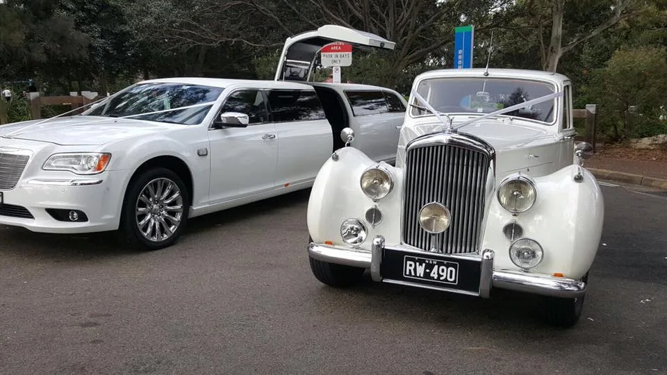White wedding limousine