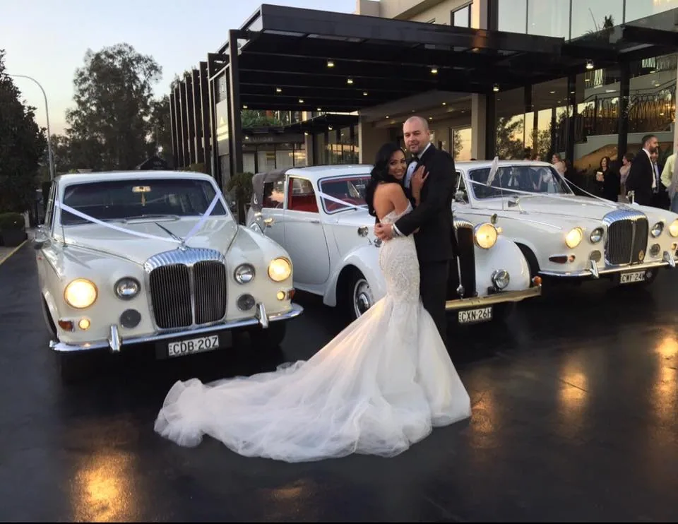 Wedding Cars Direct cars lined up at dusk